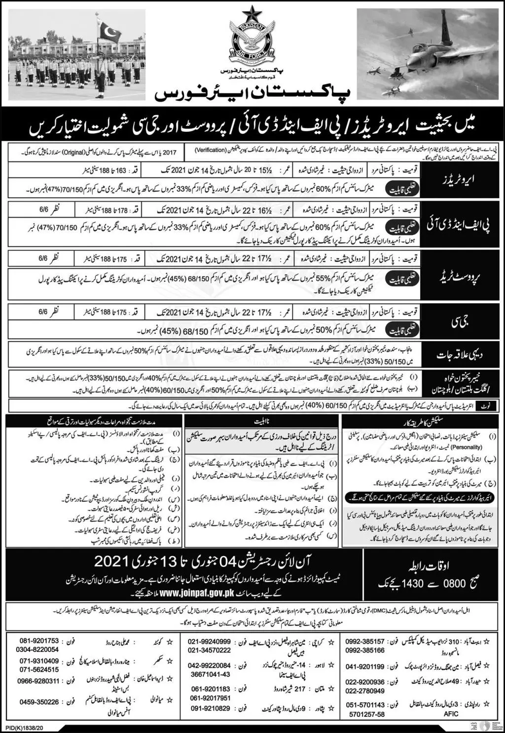 Join Pakistan Air Force Jobs 2021 — original advertisement
