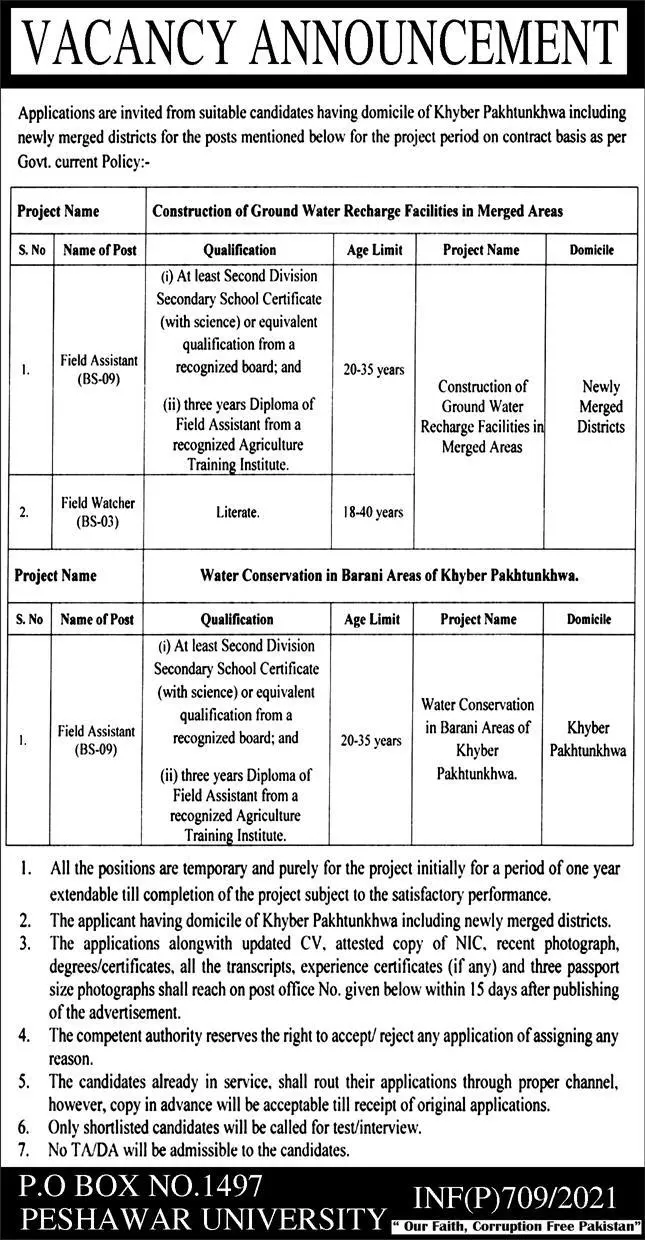 Jobs Public Sector Organization Peshawar Kpk Jobs 2021 — original advertisement