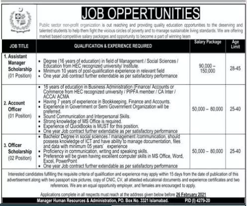 Public Sector Organization Jobs Islamabad 2021 Advertisement Jobs 2021 — original advertisement