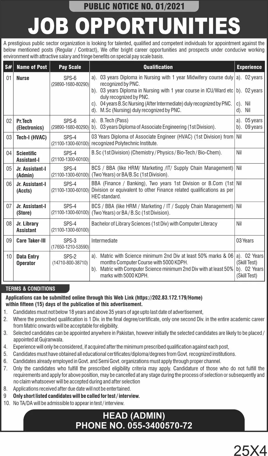 Pakistan Atomic Energy Commission PAEC Jobs 2021 Latest Jobs 2021 — original advertisement