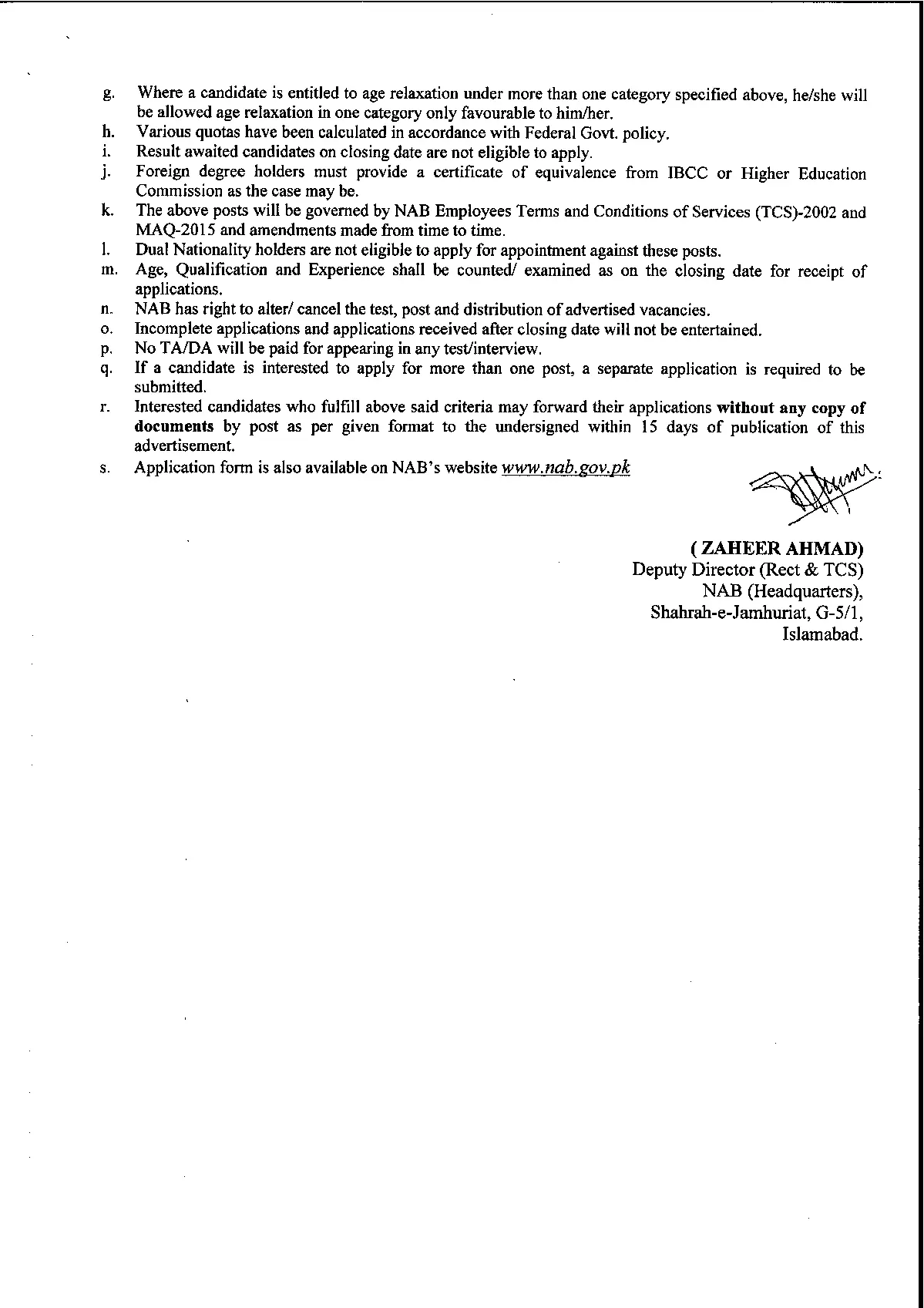 National Accountability Bureau NAB Latest Jobs 2021 – National Accountability Bureau (NAB) Jobs 2021 — original advertisement
