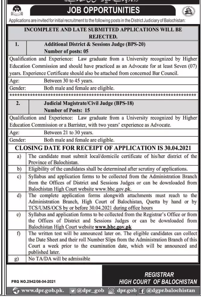 Balochistan High Court Jobs 2021 – Indus Health Network Karachi Jobs 2021 — original advertisement