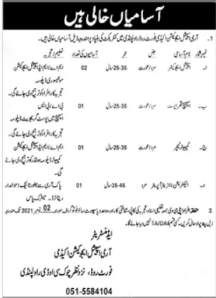 Jobs in Army Special Education Academy Lahore – Army Special Education Academy Rawalpindi Jobs 2021 — original advertisement