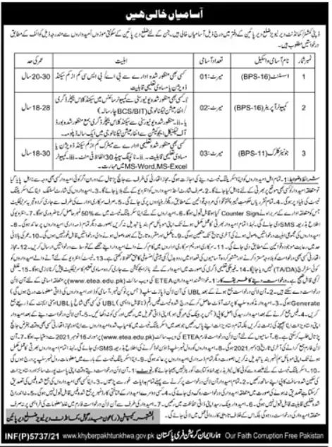 Jobs Depty commissioner commandant Levies District Dir KPK – Govt of Kpk Jobs 2021 — original advertisement