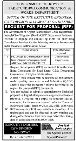 Jobs in Communication & Works Departments KPK – Communication & Works Department KPK Jobs 2021 — original advertisement