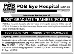 Jobs in Pakistan POB Eye Hospital Karachi – Private Sector Organization Jobs 2021 — original advertisement