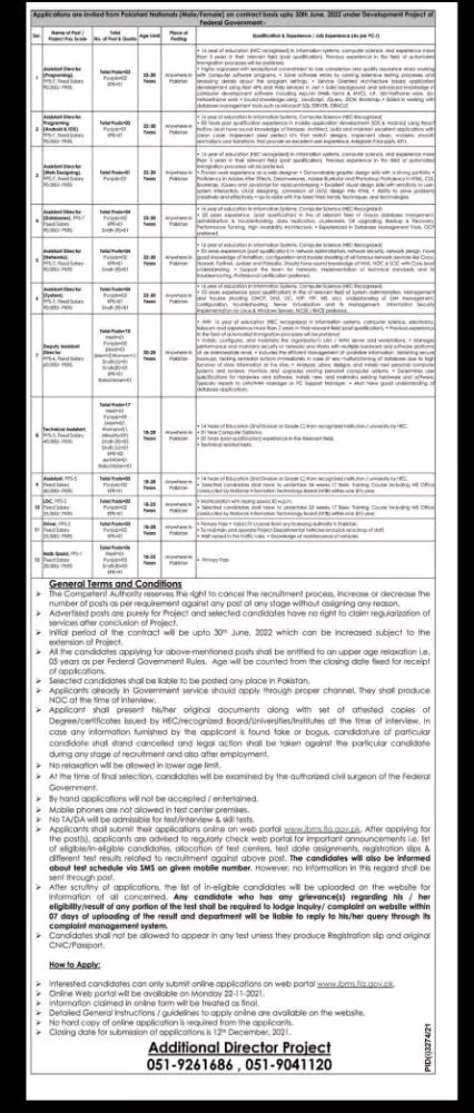 Jobs in Pakistan Fedral Investigation Agency (FIA) Fedral – Federal Investigation Agency Pakistan Jobs 2021 — original advertisement