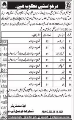 Jobs in Pakistan District Council Derabugti Balochistan – Govt of Balochistan Jobs 2021 — original advertisement