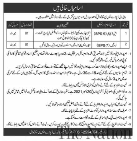 Jobs in Pakistan Petrol Depu  ASC Khaniwal Punjab – Private Sector Organization Jobs 2021 — original advertisement