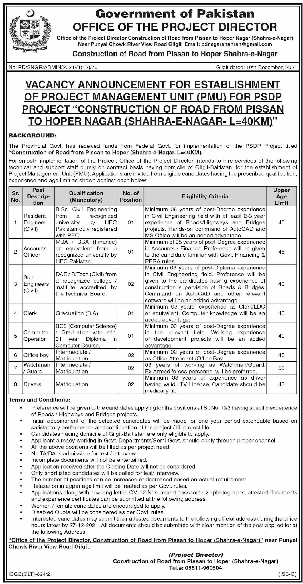 Project Management Unit (PMU) Jobs – Govt of Kpk Jobs 2021 — original advertisement