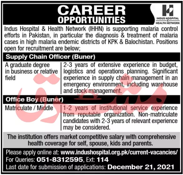Health Department Indus Hospital & Health Network Kpk Jobs – Health Department KPK Jobs 2021 — original advertisement