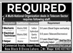 Multinational Organization Telecom Sector Sindh Jobs – Private Company Jobs 2021 — original advertisement