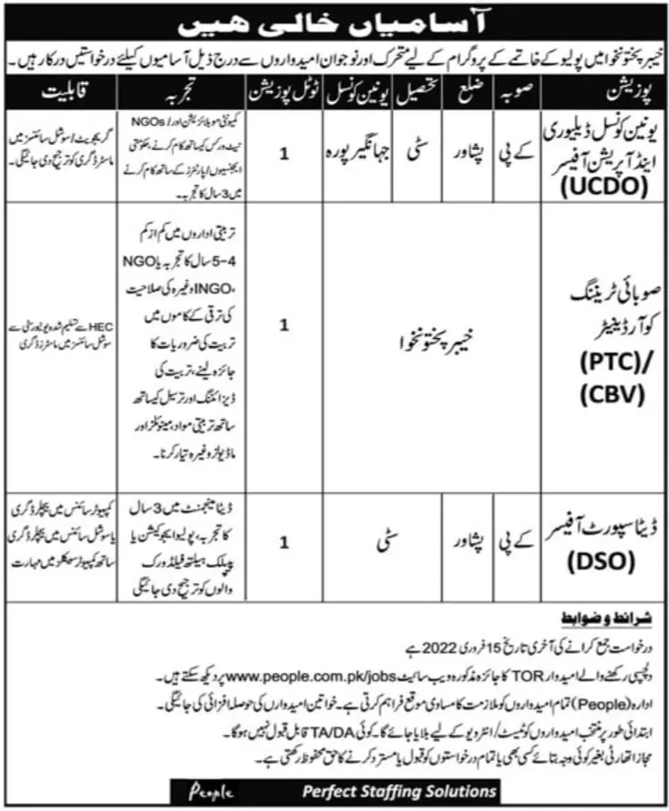Polio Eradication Program  Khyber Pakhtunkhwa JOBS – Polio Eradication Program KPK Jobs 2022 — original advertisement