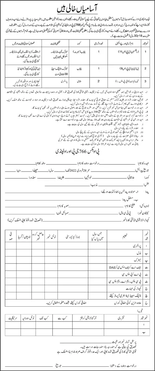 Government Department PUNJAB JOBS – Govt of Sindh Jobs 2022 — original advertisement