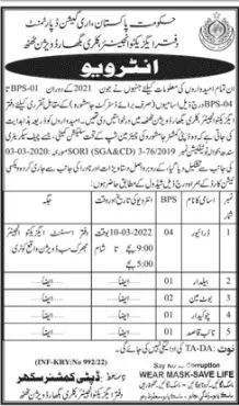 irrigation department sindh Jobs Jobs 2022 — original advertisement