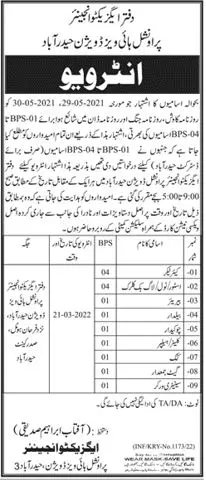 Interview Office of Executive Engineer Jobs – Public Sector Organization Jobs 2022 — original advertisement