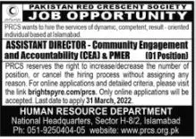 Pakistan Red Crescent Society Head Quarter Islamabad Jobs Jobs 2022 — original advertisement