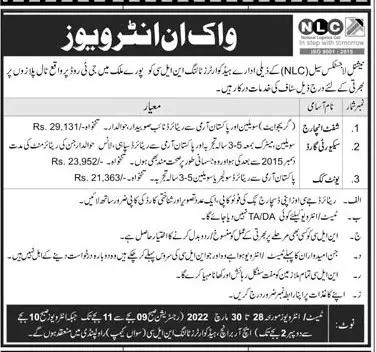 Interview In National Logistics Cell (NLC) – National Logistic Cell Rawalpindi Jobs 2022 — original advertisement