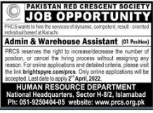 Pakistan Red Crescent Society Islamabad Jobs Jobs 2022 — original advertisement