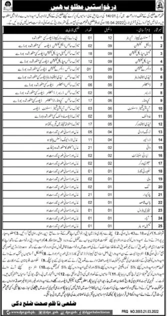 Jobs In District Health Department Duki – Health Department Balochsitan Jobs 2022 — original advertisement