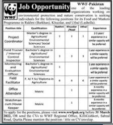 Jobs In World Wide Fund WWF Balochistan – World Wide Fund WWF Pakistan Jobs 2022 — original advertisement