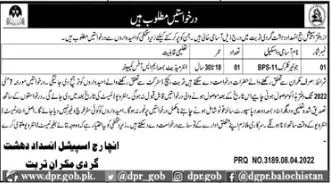 Jobs in CTD Turbat 2022 – Balochistan Police Department Jobs 2022 — original advertisement
