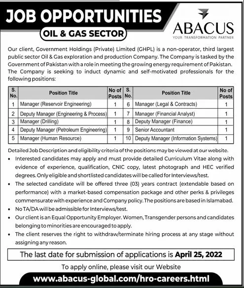 Jobs In Oil And Gas Exploration And Production Company – Private Company Jobs 2022 — original advertisement