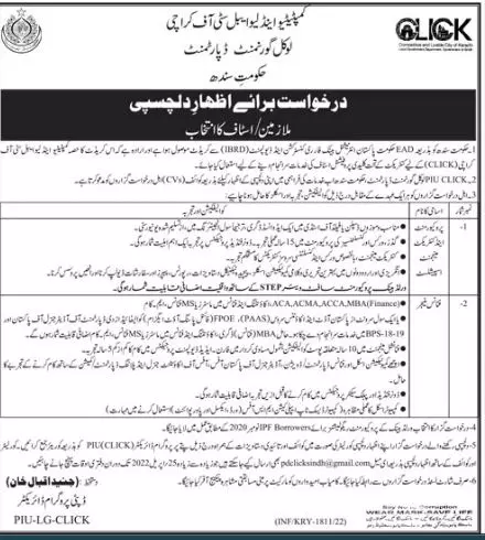 Local Government Sindh Jobs 2022 – Local Govt Department Sindh Jobs 2022 — original advertisement