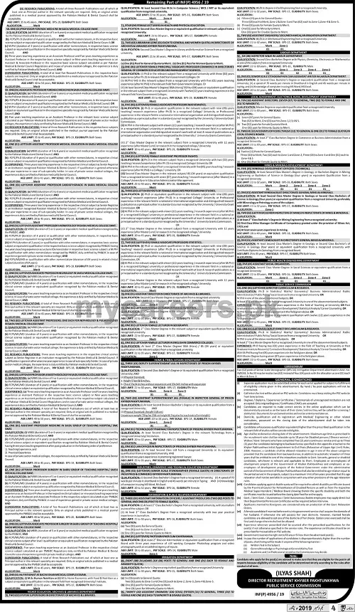 Kpk Public Service Commission Jobs 10/2019 – Khyber Pakhtunkhwa Public Service Commission Jobs 2019 — original advertisement