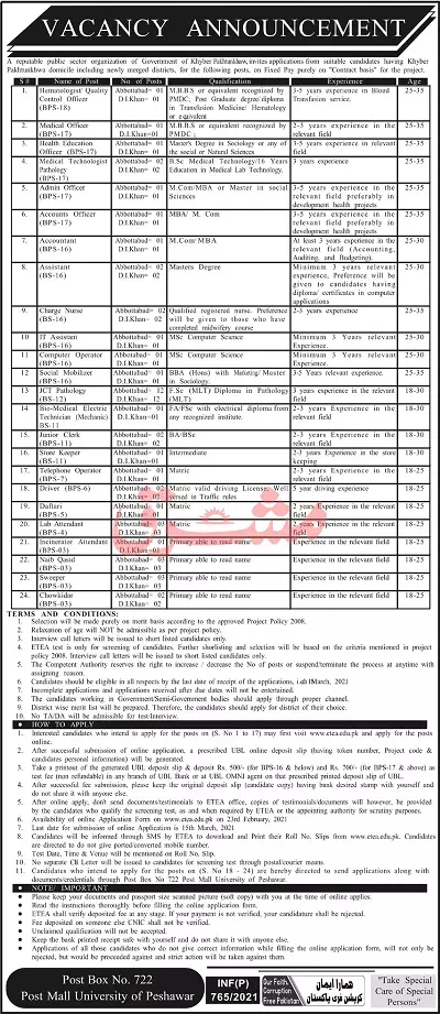 Jobs Public Sector Organization Peshawar Jobs 2021 — original advertisement