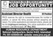 Jobs In Pakistan Red Crescent Society Jobs 2022 — original advertisement