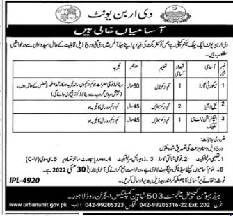 Jobs In Public Sector Company Lahore – Public Sector Organization Jobs 2022 — original advertisement