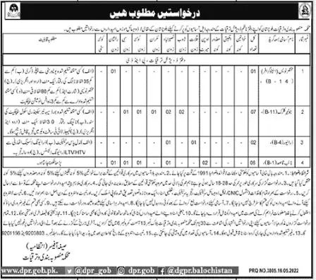 Jobs In Planning and Development Department Balochistan 2022 Jobs 2022 — original advertisement