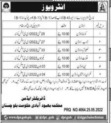 Interview in Population Welfare Department Balochistan Jobs 2022 — original advertisement