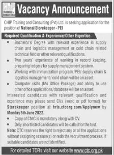 Jobs in Chip Training & Consulting Pvt Ltd Islamabad – Chip Training Consulting Pvt Ltd Jobs 2022 — original advertisement