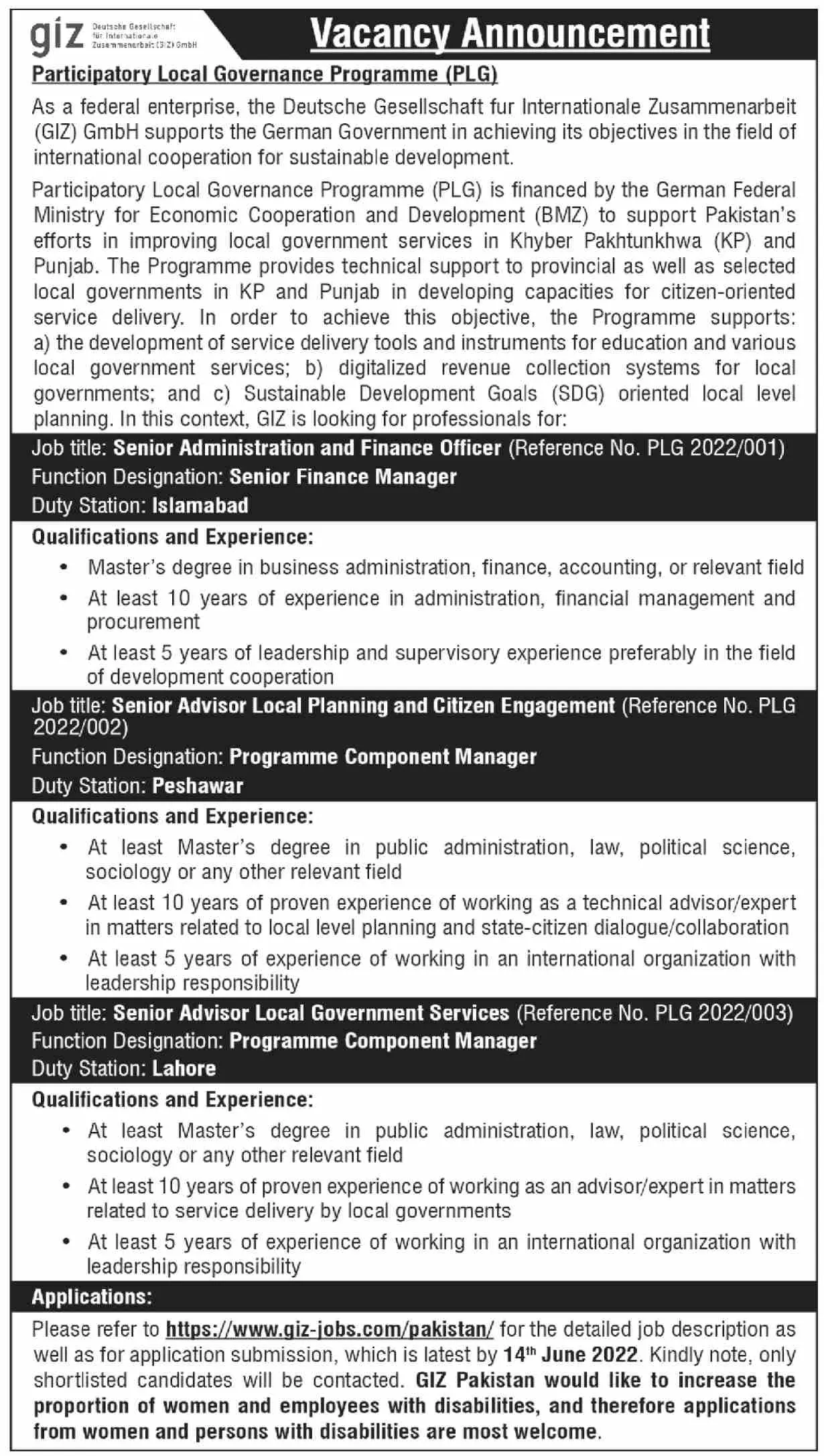 Jobs In GIZ Ngo – GIZ Deutsche Gesellschaft für Internationale Zusammenarbeit (GIZ) GmbH Jobs 2022 — original advertisement