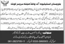Jobs inBalochistan institute of Child Health Services Quetta Jobs 2022 — original advertisement