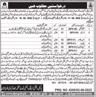 Regional Training Institute Social Welfare Department Jobs – Population Welfare Department Balochistan Jobs 2022 — original advertisement