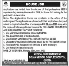 Jobs in Bolan Medical complex Hospital Quetta – Bolan University Of Medical And Health Sciences, Quetta Jobs 2022 — original advertisement