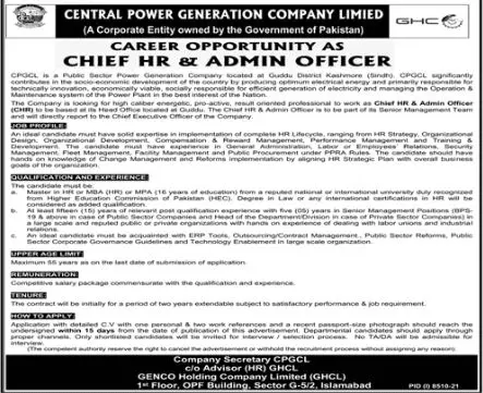 Jobs in Central Power Generation Company Limited – Private Company Jobs 2022 — original advertisement