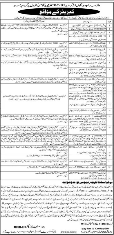 Jobs in Director General Health Services Sindh Hyderabad – Health Department Sindh Jobs 2022 — original advertisement