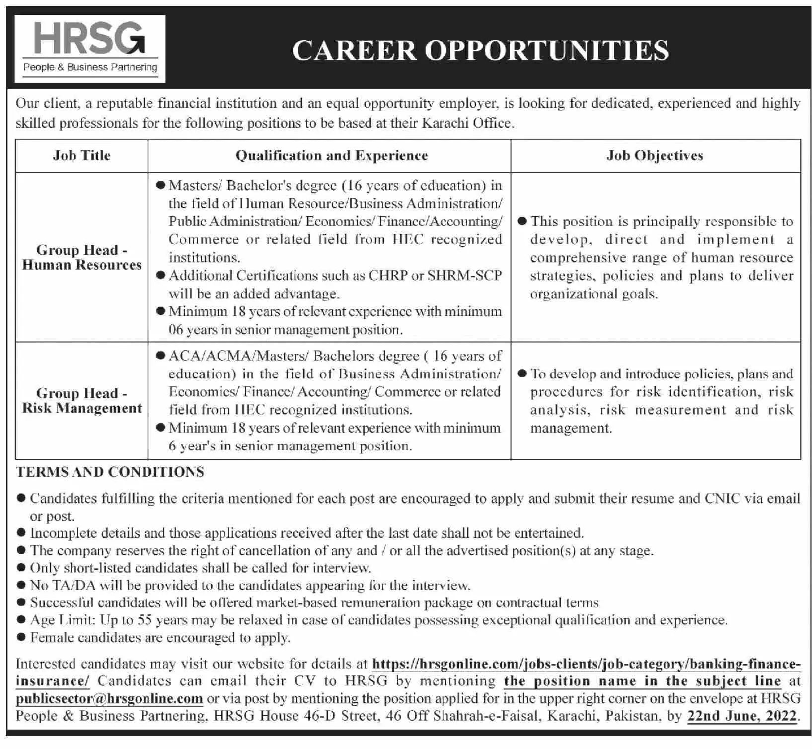 Jobs in Hrsg Outsourcing Pvt Limited Karachi Sindh – Private Company Jobs 2022 — original advertisement