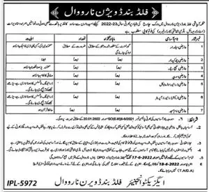 Jobs in irrigation Department Narowal  Punjab – Irrigation Department Punjab Jobs 2022 — original advertisement
