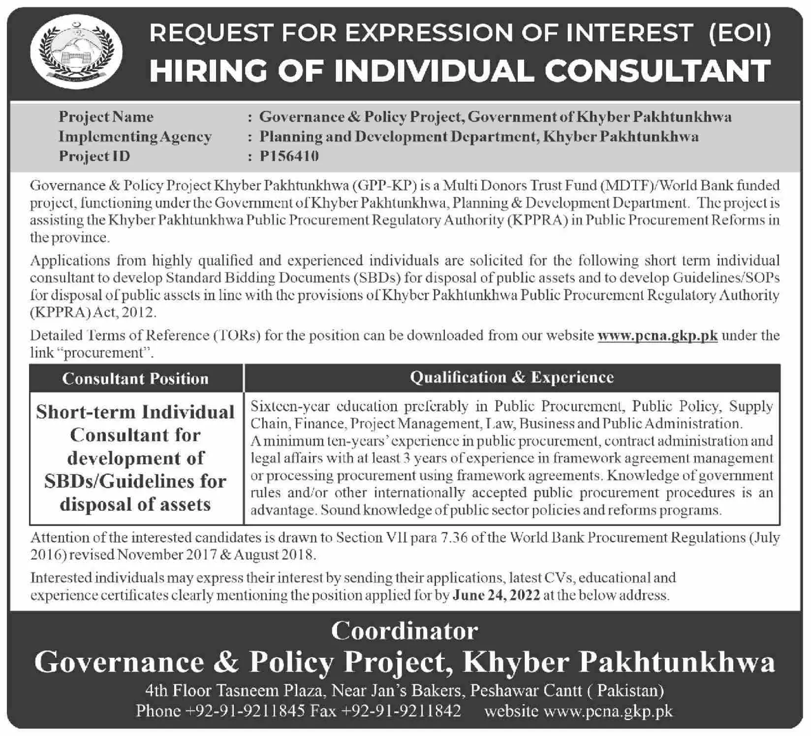 Jobs in Planning And Development Department Khyber pakhtunkw – Planning & Development Department KPK Jobs 2022 — original advertisement