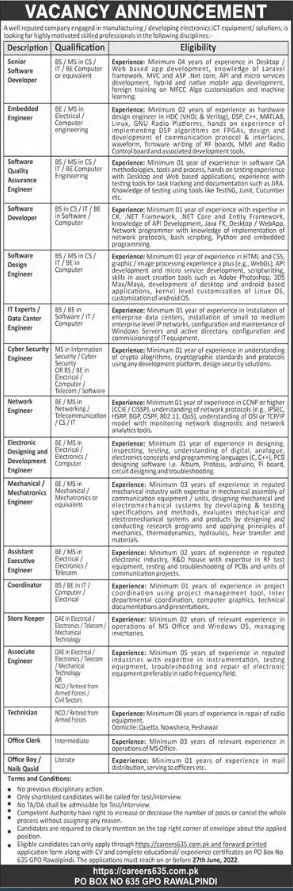 Jobs in Well Reguted Company Rawalpindi – Private Company Jobs 2022 — original advertisement