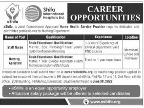 Jobs in Shifa International Hospital Islamabad Jobs 2022 — original advertisement