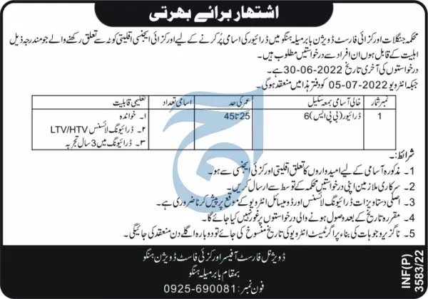 jobs in forest department Khyber Pakhtunkhwa Jobs 2022 — original advertisement