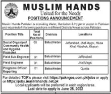 Jobs in Muslim Hand MH Balochistan 2022 – Muslim Hands Jobs 2022 — original advertisement