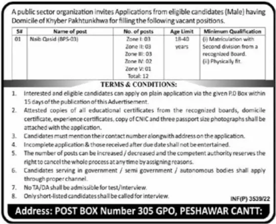 Jobs in Public Sector Organization Jobs 2022 — original advertisement