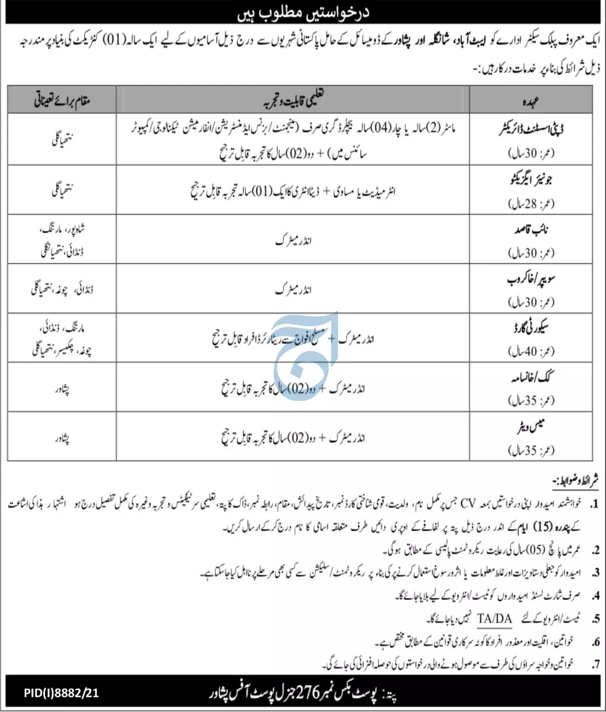 Jobs in Public Sector Organization Jobs 2022 — original advertisement